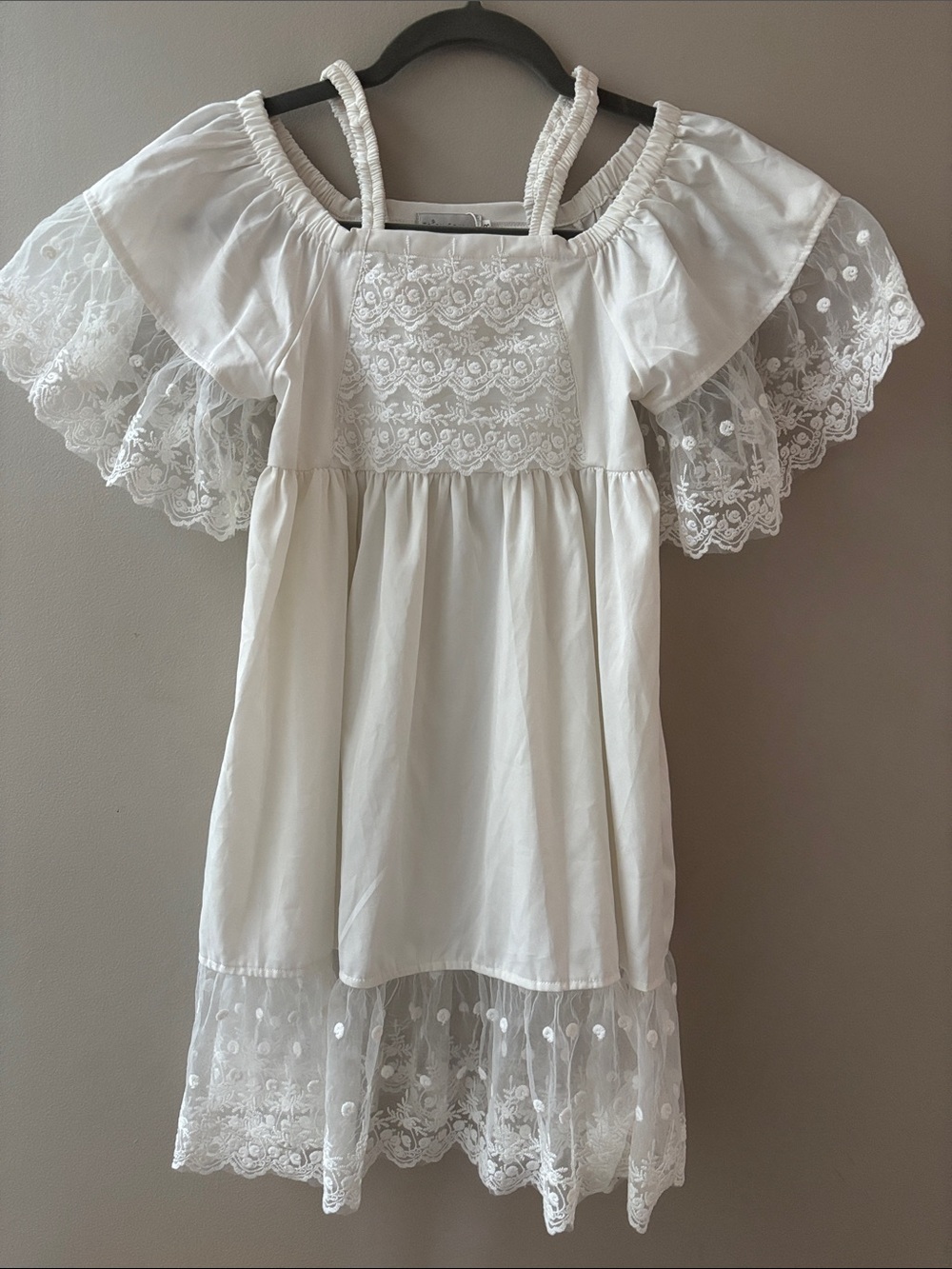 Trish scully girls white lace dress size 8